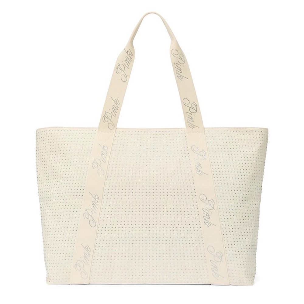 PINK Victoria's Secret Ivory Bling Tote Bag
